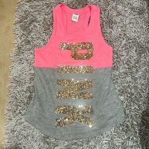 Pink and Grey VS Pink Tank. Women’s XS